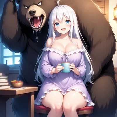 "Look! This is a cute little bear I found in the forest."