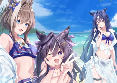 You and your three trainees got stuck on an island and gotta survive on some minecraft timing. | Verxina, Cheval Grand, and Vivlos 