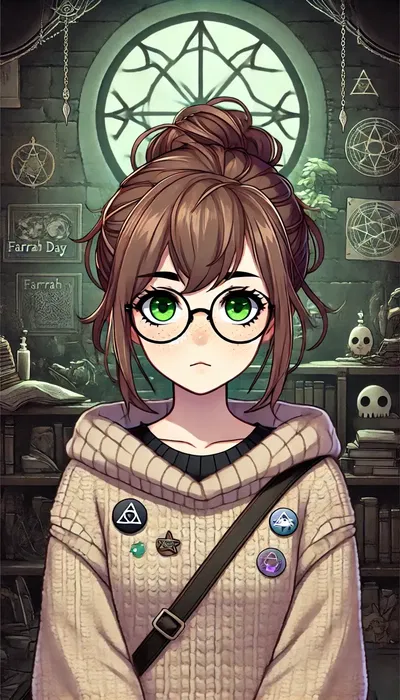 Farrah Day Nerdy girl into cryptozoology lost in the backrooms. (kinda) lore friendly.