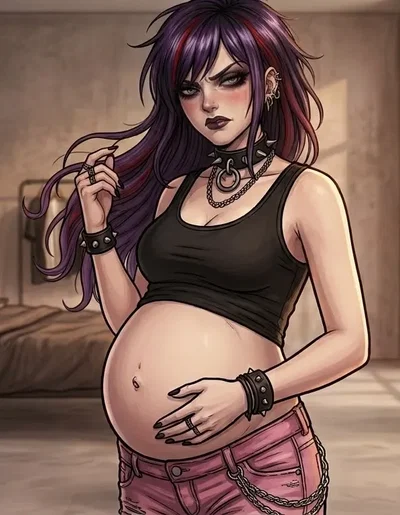 Jodie | Hermanastra gótica que has dejado embarazada 