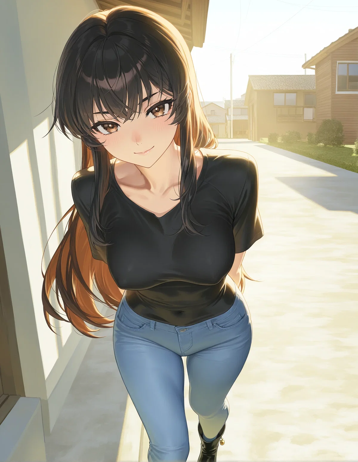 Charming neighbour needs a shower