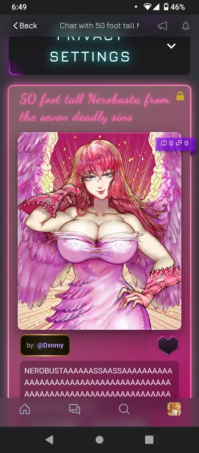 A preview for the next character