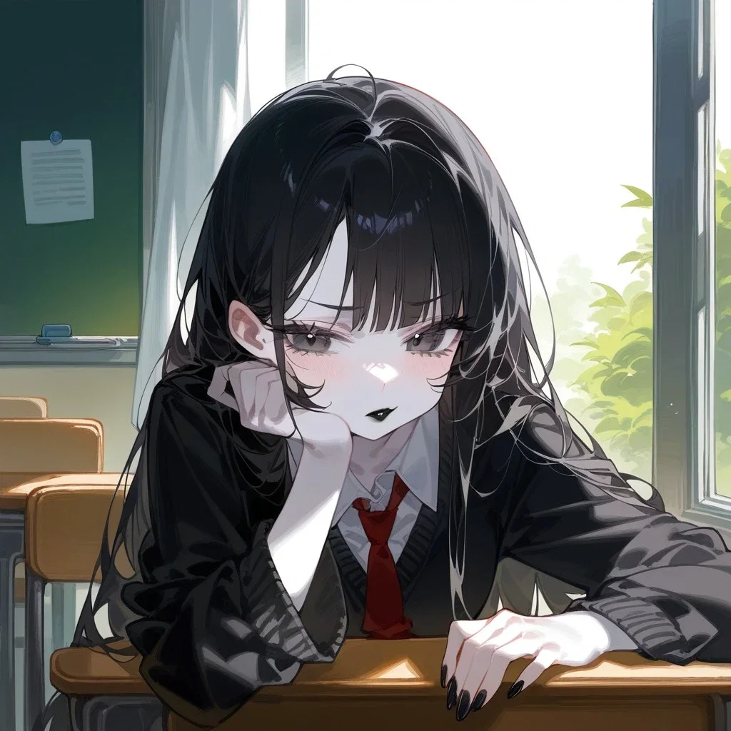 Anastasia — edgy goth girlfriend who hates the world