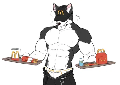 Shirtless McDonalds Worker