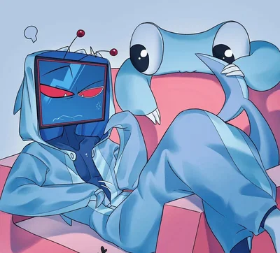 Vox | Struggling putting on his shark costume
