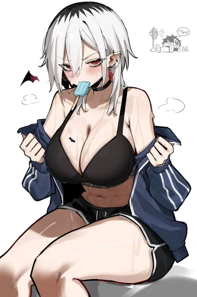 Your goth stepsis is dying from heat