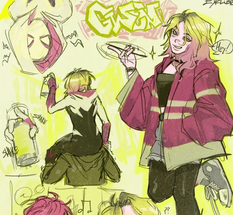 Gwen Stacy - (🛹 Skate Park 🕷️🩷, ballet meet skater, )
