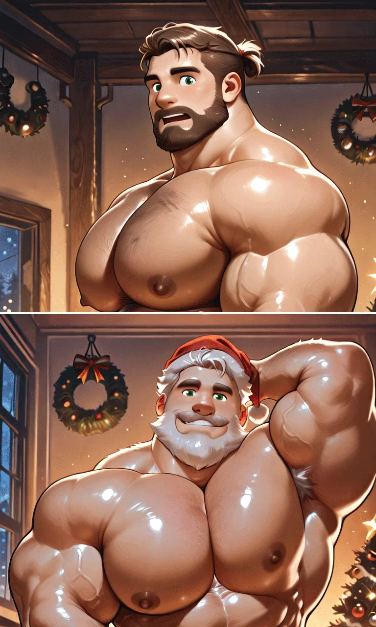 Nicholas & Santa | Daddy's Kissing Santa!