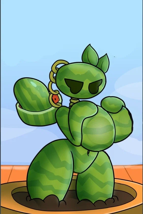 melonpulp plant from pvz but humanoid and goonable