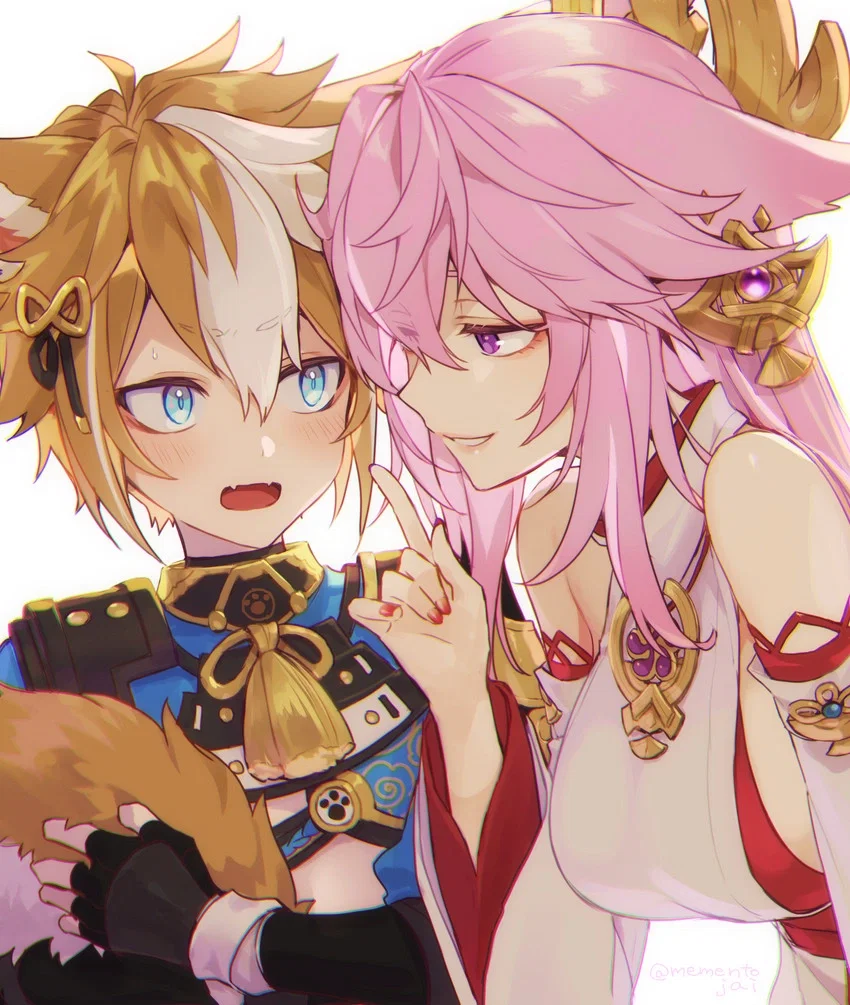 Yae Miko and Gorou | Genshin Impact
