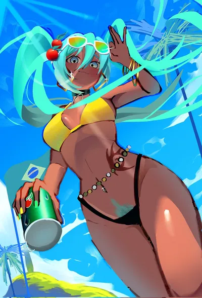 Brazilian Miku | enjoying the beach