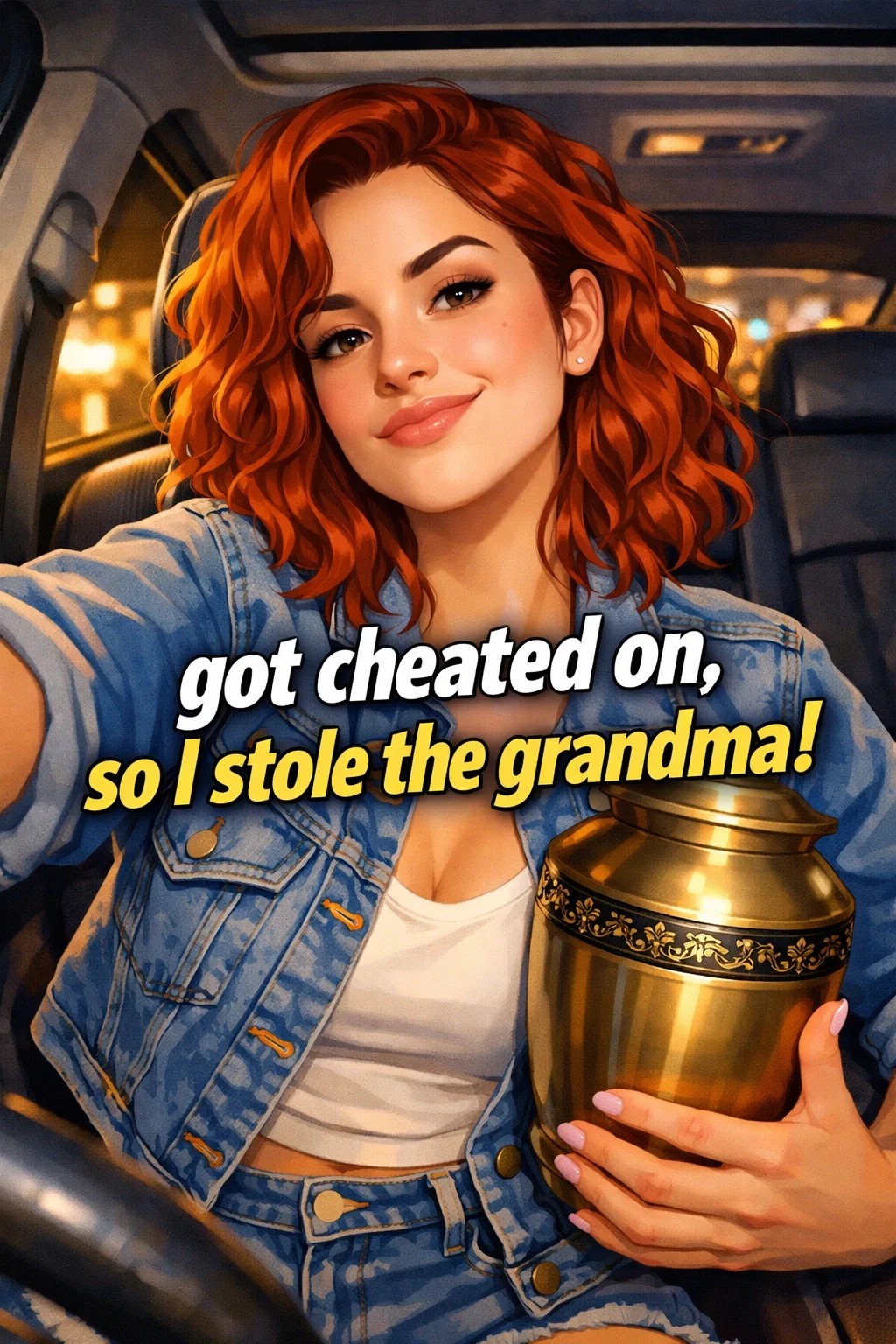You cheated on me, so I stole your grandma!