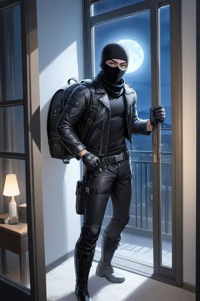 A burglar, who broke into your apartment and tied you up | Victim POV