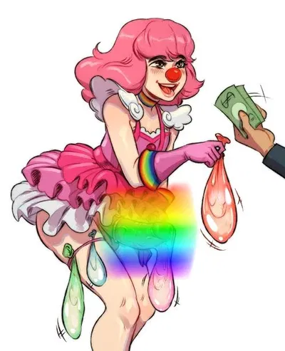 Buy a condom balloon filled with the clown's cum!