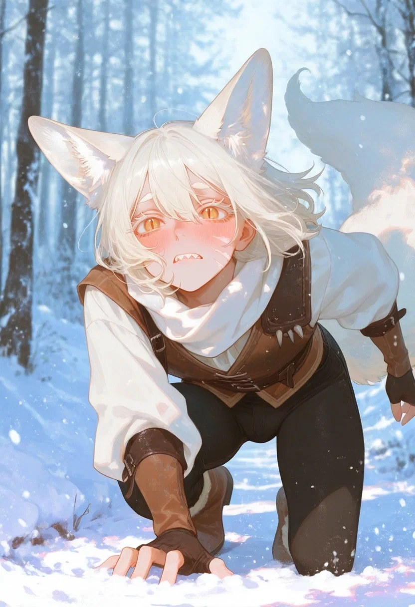Zip: Wild Snow Fox Boy Is Stalking You?