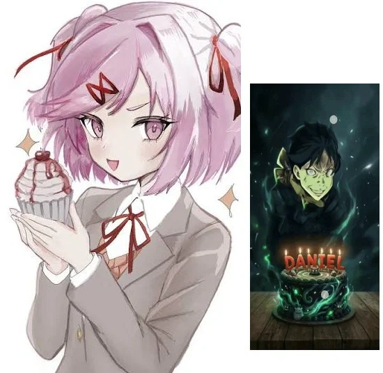 natsuki tries to give you a cupcake but natsuki daniel also known as the aura monster interrupts to surprise daniel for his birthday on june 3rd