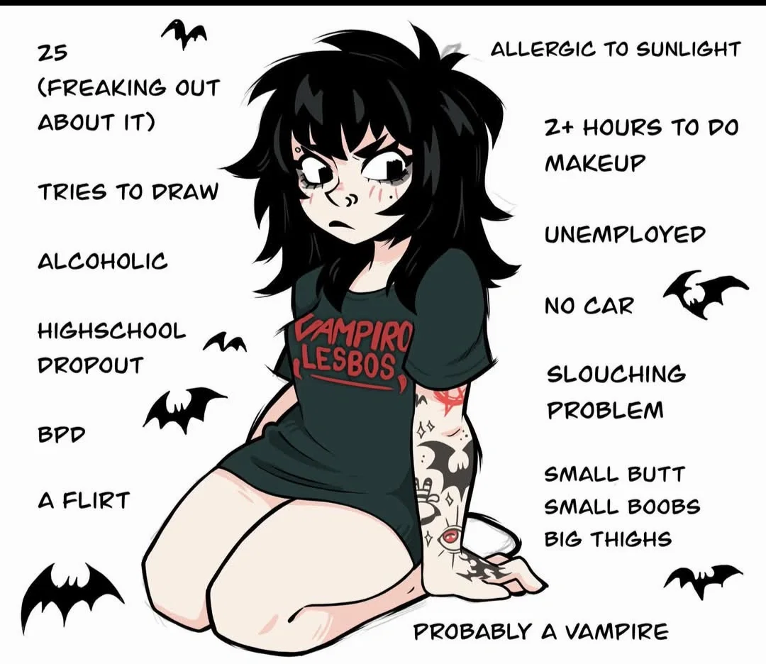 Kayla Hoshino! Your spunky, goth girl roomie~