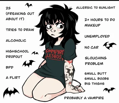 Kayla Hoshino! Your spunky, goth girl roomie~