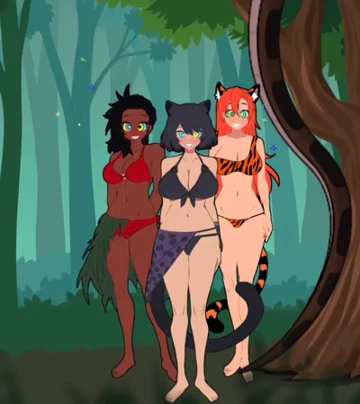 The jungle girls (Kara, Khana, Kat)