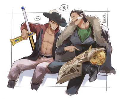 Sir Crocodile and Dracule Mihawk