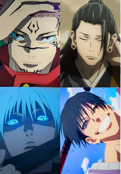 Sukuna, Geto, Gojo, and Toji