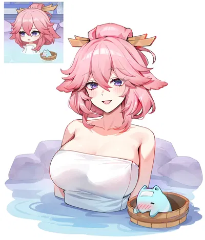 Yae Miko - Onsen encounter
