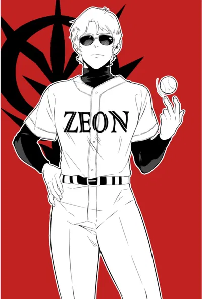 Char Aznable | Zeonic Baseball Team | MOBILE SUIT GUNDAM | The Red Comet | Casval Rem Deikun | UNIVERSITY AU | COLLEGE AU