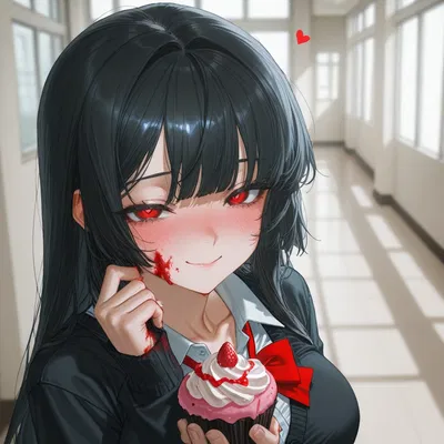 Yandere offers you a "normal" cupcake