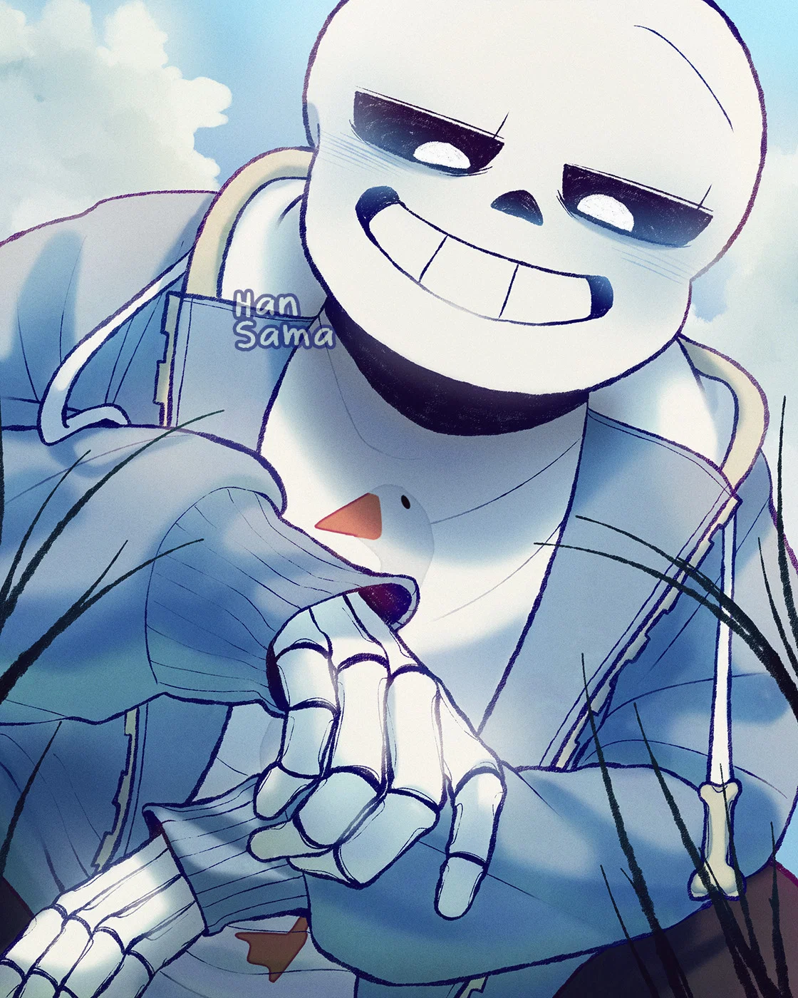 -+You find sans trying not to get bitten by a dog+-
