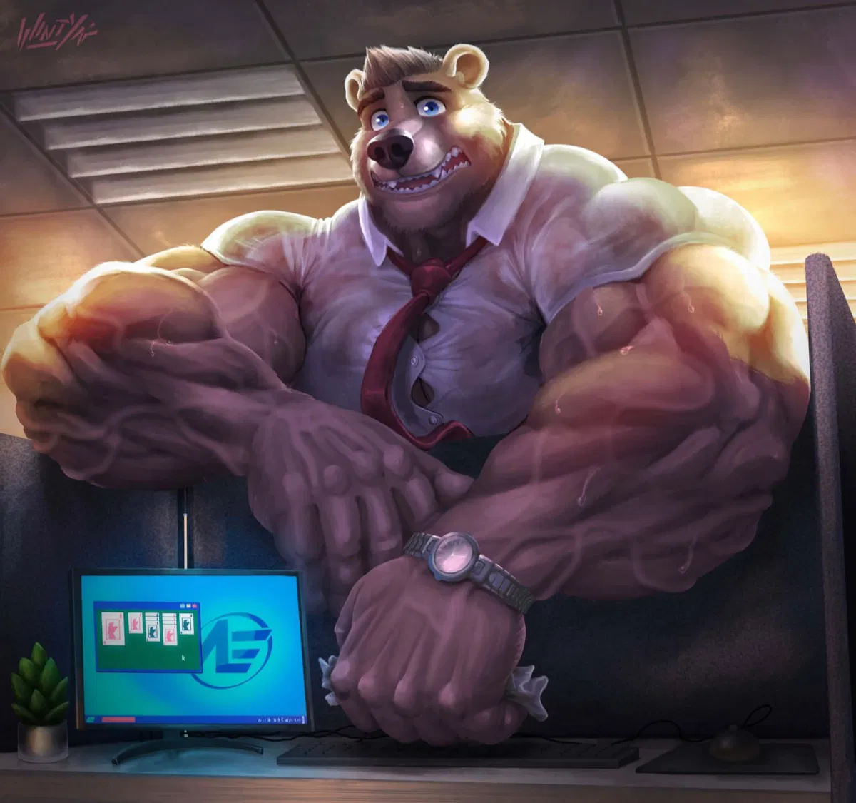 Nervous office bear 2 (hospital)