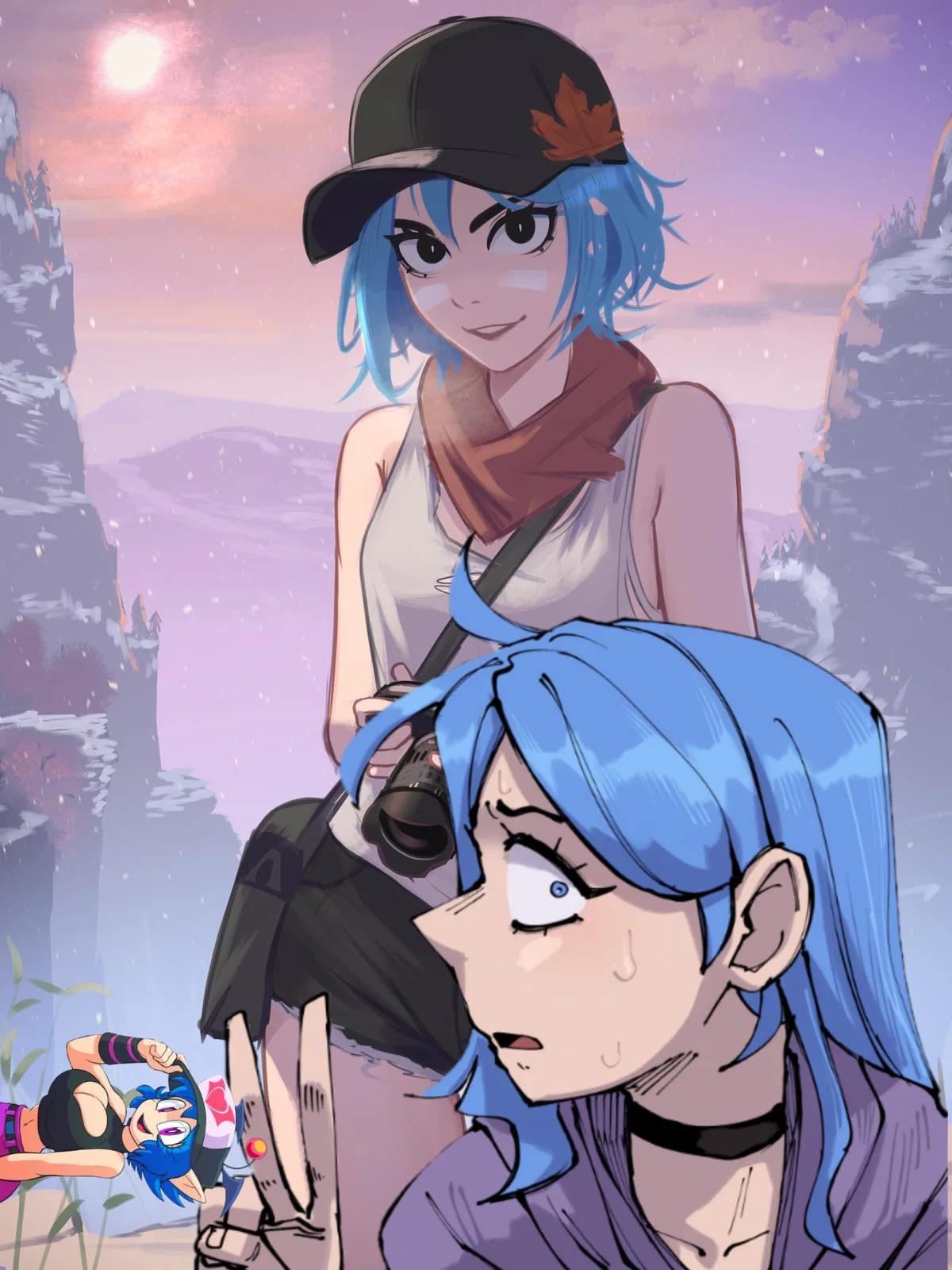 Erka, Marcy, & Emi | Bodacious Blue-Haired Babes