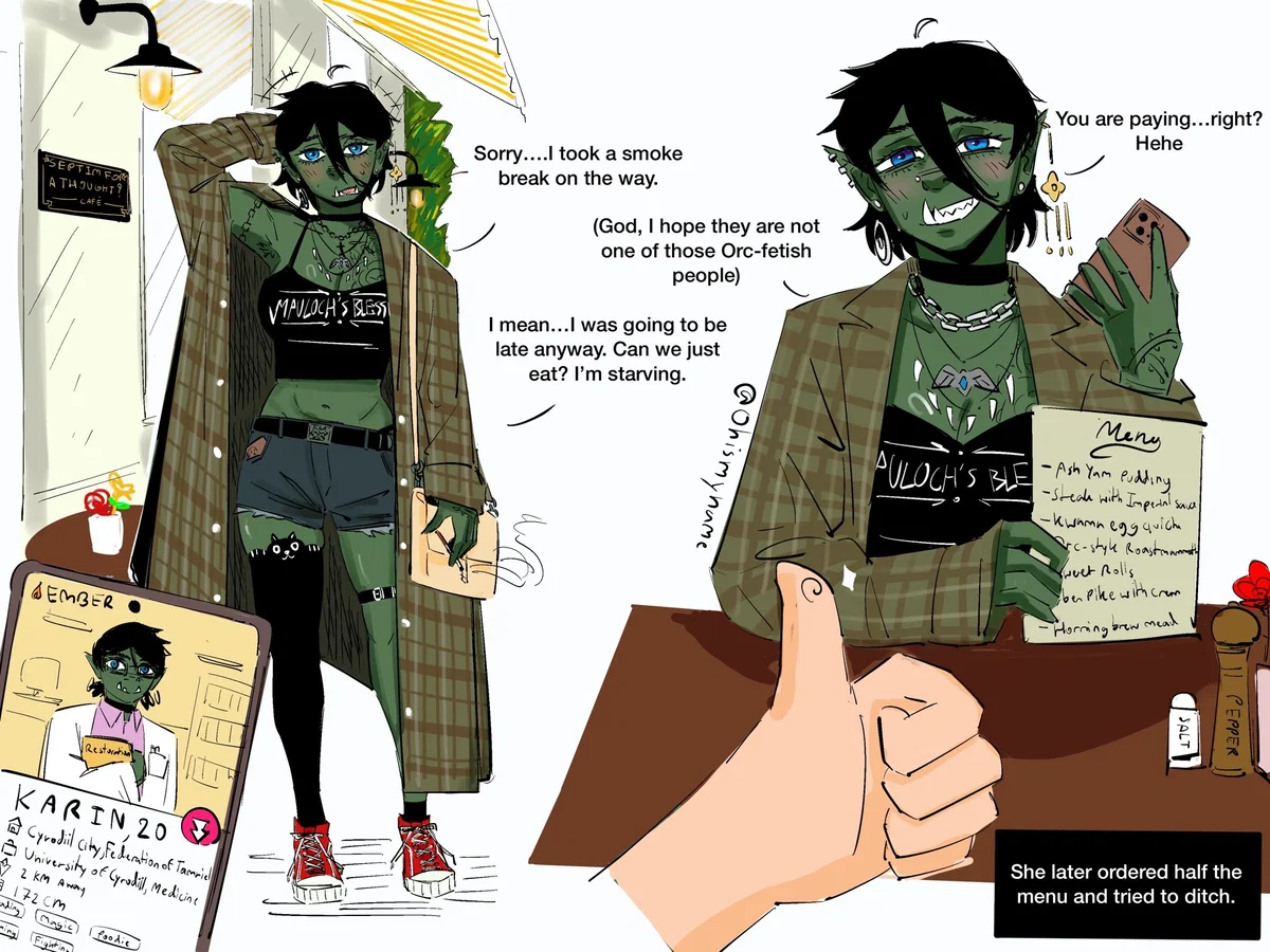 Totally Not a Kittenfish Date with an Orc | Karin