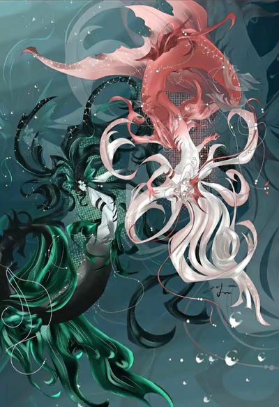 Mermaid Harlequin & Harlequin (Inverted) -MERMAY TFC AU-