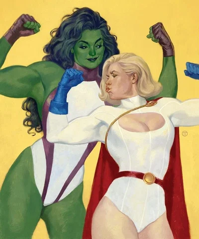 Powergirl and She Hulk
