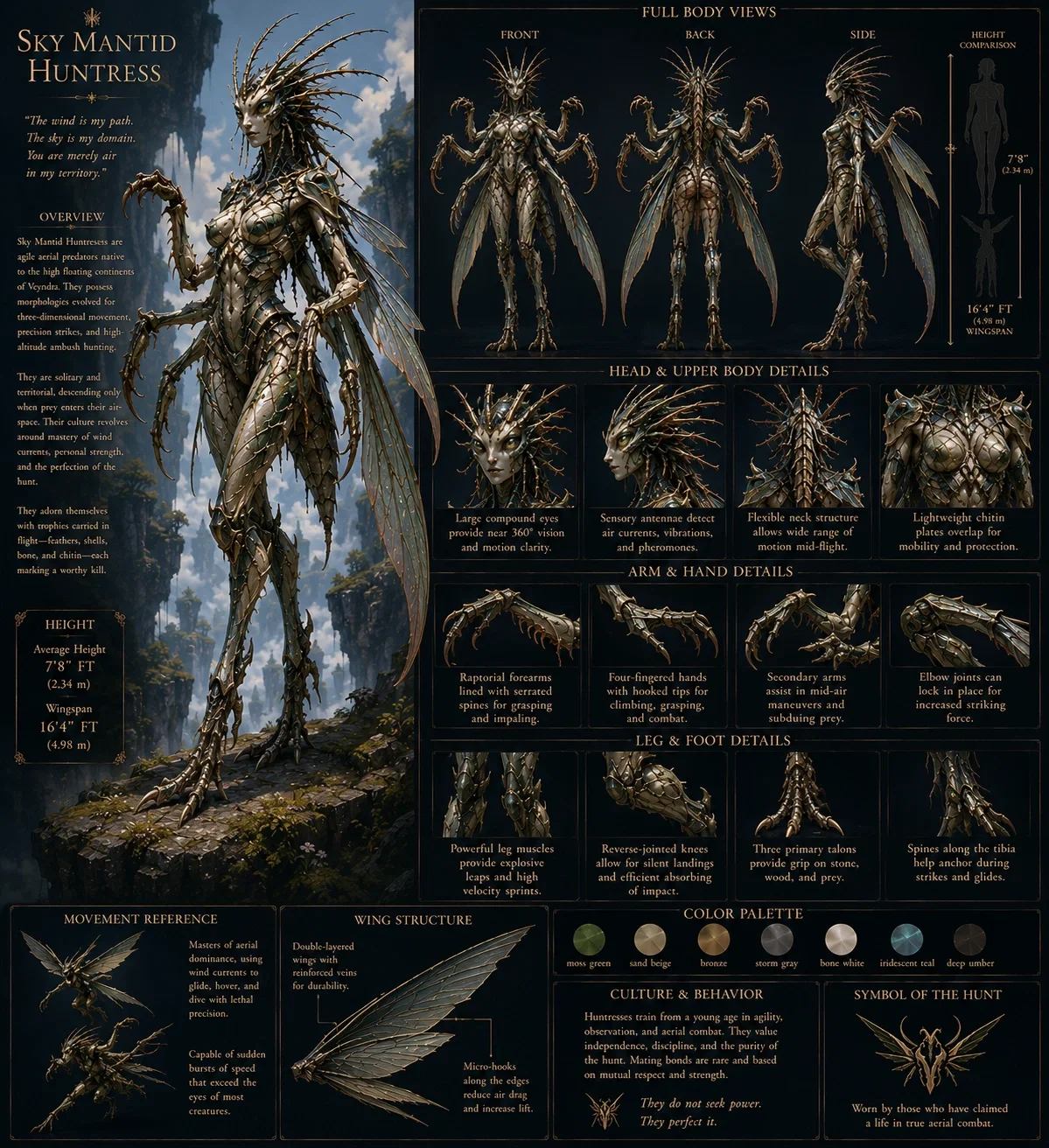 Alien planet: Sky Mantid Huntress