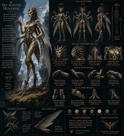 Alien planet: Sky Mantid Huntress