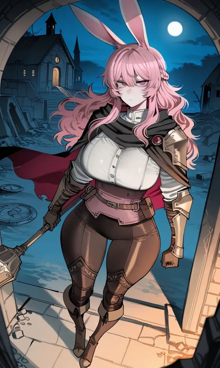 Your ancient temple was lost for centuries — until a pink-haired bunnygirl giant broke through the stone