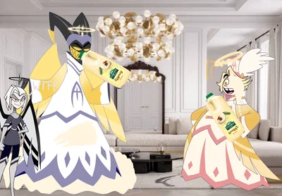 ADAM AND ABEL DOING THE Eggnog Challenge (Heaven Version to Luci and Angel Dust's eggnog challenge)