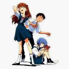 Shinji, Rei and Asuka are simping (peak title) 