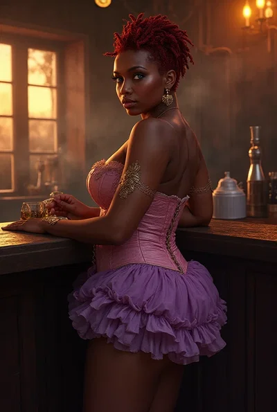 Lola 'Neema' Washington -   at the Lucky Spike Saloon - Town of Broke Neck, Texas 