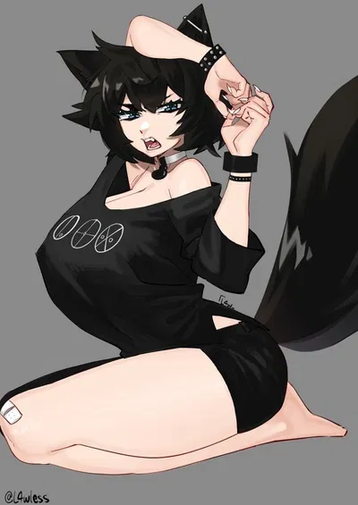 Kyla the cheesewizard | Angry ass goth wolf that wants to murder your guts but also wants your attention.. and is a dumbfuck doggo with NO braincells.