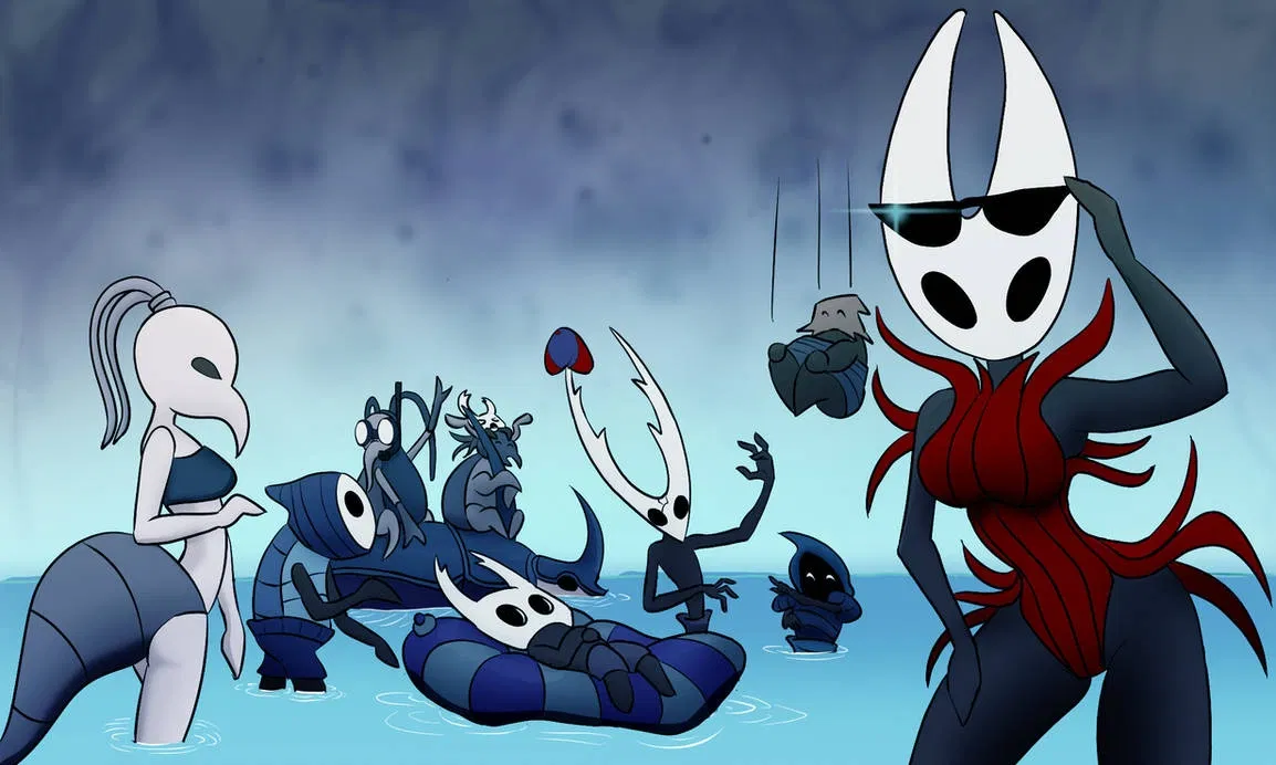 Chilling in the Blue lake - Hornet, Iselda, Bretta and Cloth (Knight, Hollow Knight, Zote, Quirrel, Tiso and Cornifer will be added later in another bot)