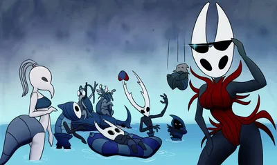 Chilling in the Blue lake - Hornet, Iselda, Bretta and Cloth (Knight, Hollow Knight, Zote, Quirrel, Tiso and Cornifer will be added later in another bot)