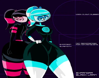 Expandra and Black Lapin | The Big Top Circus' superpower Clownettes