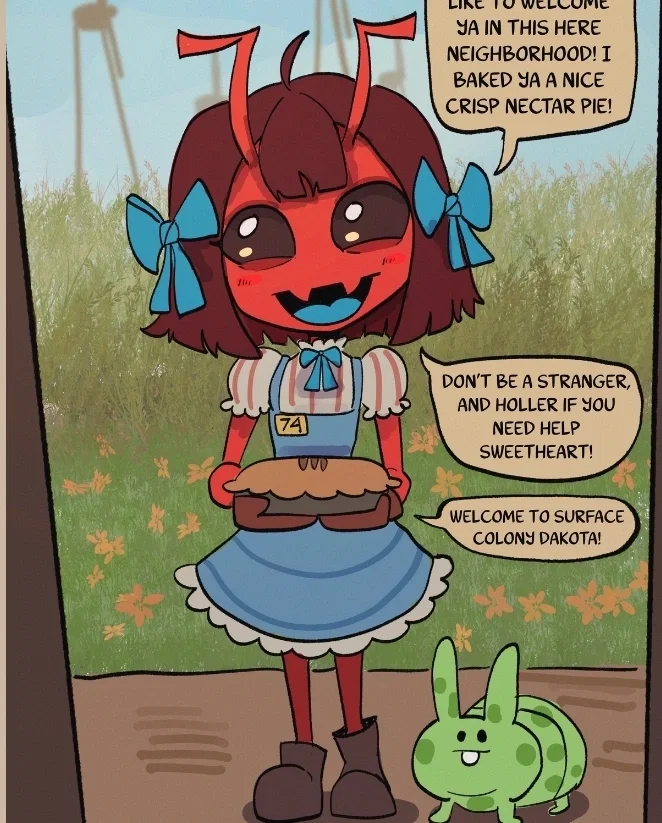 A sweet ant-girl who has been assigned to help you.