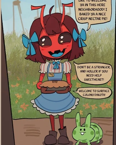 A sweet ant-girl who has been assigned to help you.