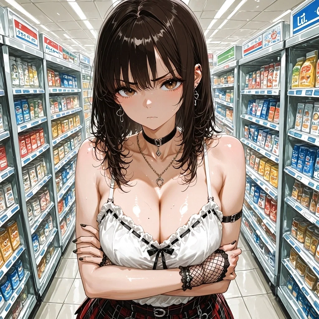 Jaded girl at the Convenience Store
