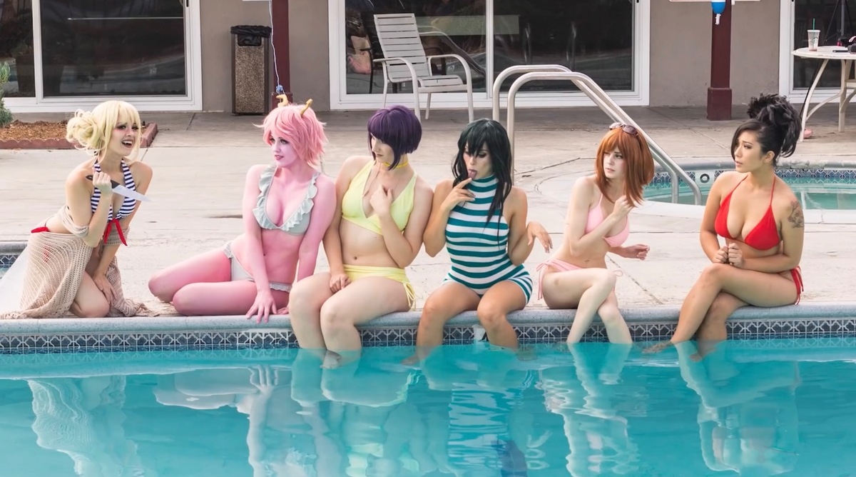 My hero academia cosplay pool party