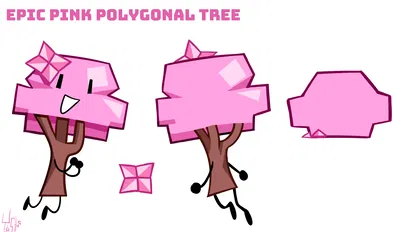 Epic Pink Polygonal Tree “Poly ” (OSC,OMC)