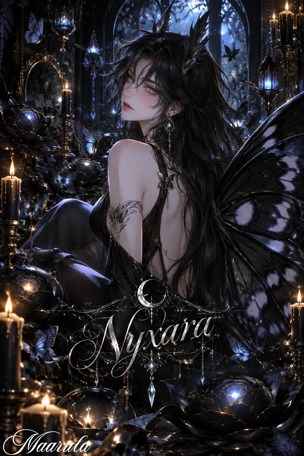 Nyxara the moth demihuman